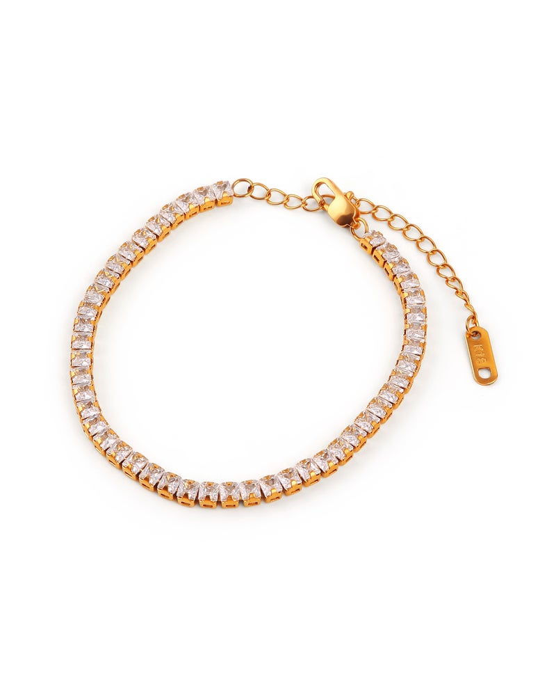 TAAHIRA Zircon Tennis 18K Gold Plated Bracelet - Image 1